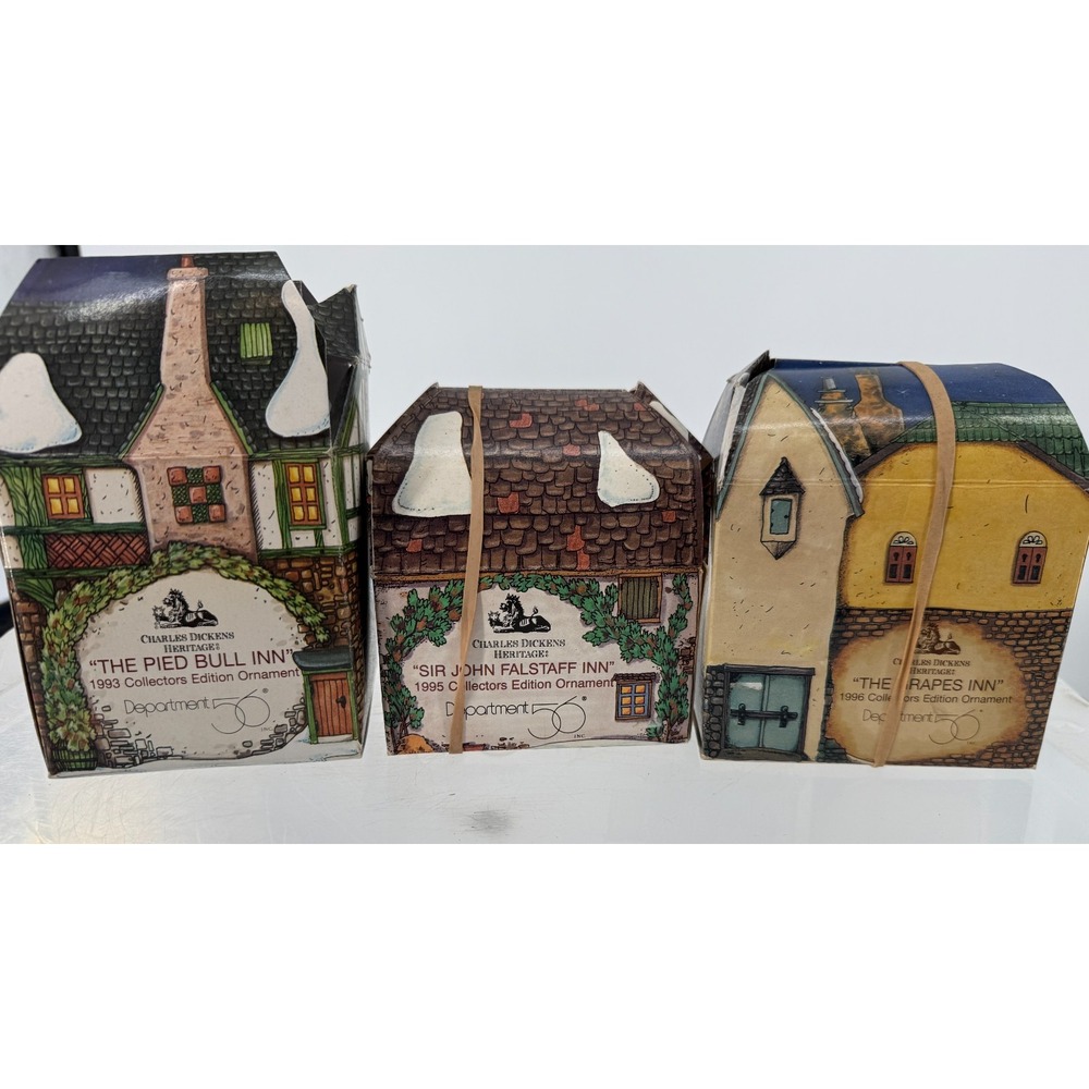 Department 56 Charles Dickens Heritage Inn Ornament Lot Pied Bull Falstaff Grape